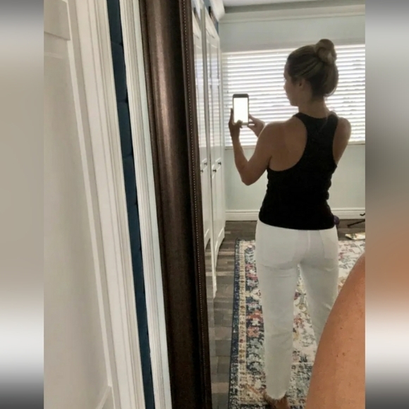 Hudson White Remi High Rise Straight Cropped Jeans - Picture 7 of 7
